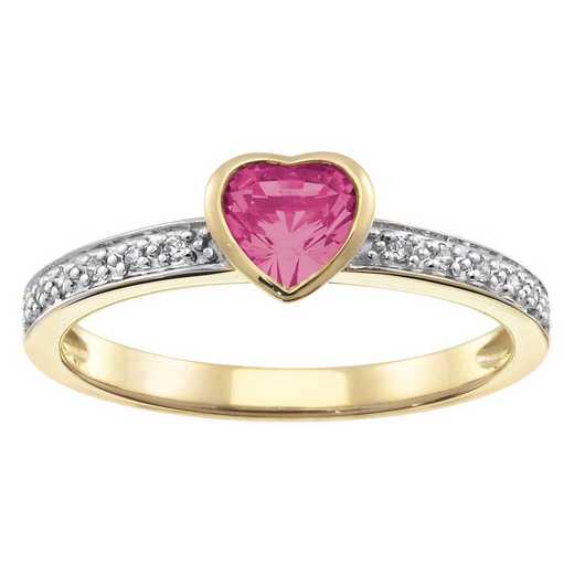 Women's Stackable Band with Heart-Shaped Center Stone
